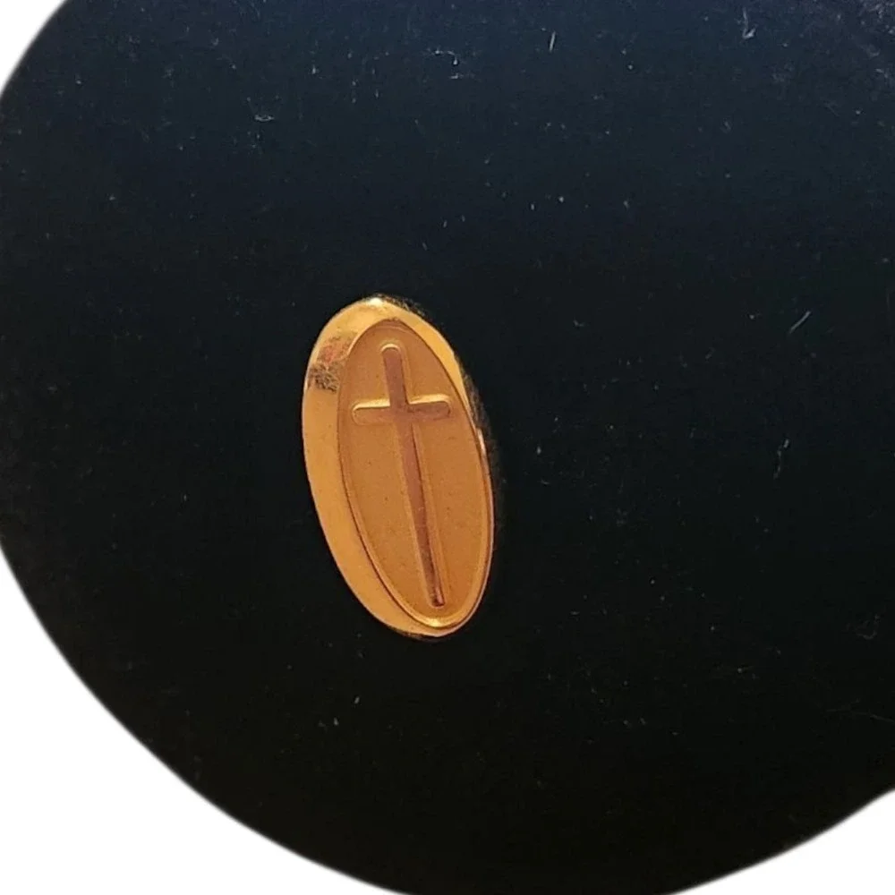 1/10 10K Gold Filled Oval Cross Lapel Pin‎ Religious Faith Jewelry